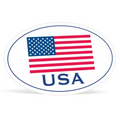 White Vinyl U.S. Flag Removable Adhesive Decal (4"x6")